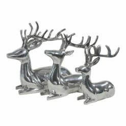 Liegender Hirsch Aus Aluminium - Silberfarben - Blixem -Outlet GARTENTRAUM Store liegender hirsch aus aluminium silberfarben blixem3