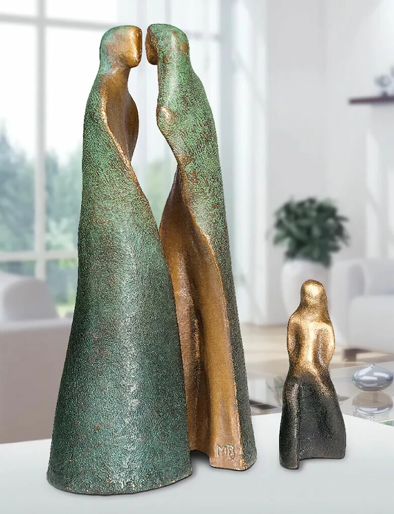 Limitierte 3-teilige Bronzefigur Vater, Mutter, Kind - Familie 5 Limitierte 3-teilige Bronzefigur Vater, Mutter, Kind - Familie – Bild 3