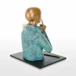 Limitierte Bronze Mannbüste Mit Rose Und Schmetterling - Silence -Outlet GARTENTRAUM Store limitierte bronze mannbueste mit rose und schmetterling silence3