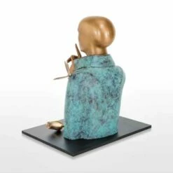 Limitierte Bronze Mannbüste Mit Rose Und Schmetterling - Silence -Outlet GARTENTRAUM Store limitierte bronze mannbueste mit rose und schmetterling silence4