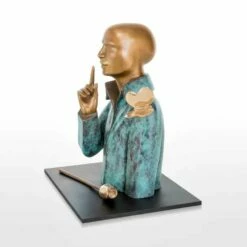 Limitierte Bronze Mannbüste Mit Rose Und Schmetterling - Silence -Outlet GARTENTRAUM Store limitierte bronze mannbueste mit rose und schmetterling silence5