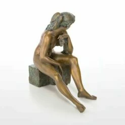 Limitierte Frauenskulptur Sitzend Mit Tuch - Bronze - Ich Lausche Den Vögeln -Outlet GARTENTRAUM Store limitierte frauenskulptur sitzend mit tuch bronze ich lausche den voegeln3