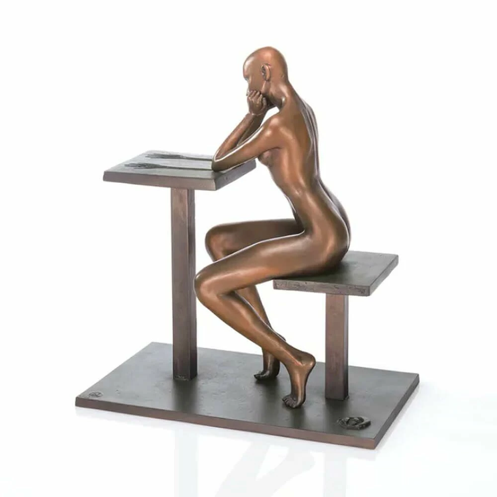 Limitierte Kunstfigur Frau Sitzt An Tisch - Modern - Empreinte 5 Limitierte Kunstfigur Frau Sitzt An Tisch - Modern - Empreinte – Bild 3