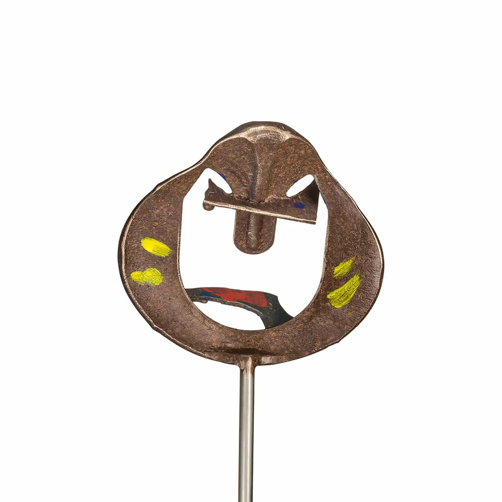 Limitierte Maskenbronze Für Den Garten - Farbig - Maske 3 4 Limitierte Maskenbronze Für Den Garten - Farbig - Maske 3 – Bild 2