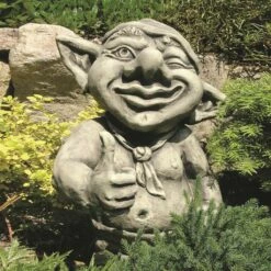 Lustige Deko Steinguss Kobold Figur - Tinus