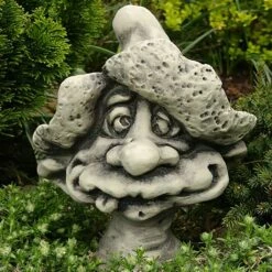 Lustige Skulptur Kobold Büste Aus Stein - Primus