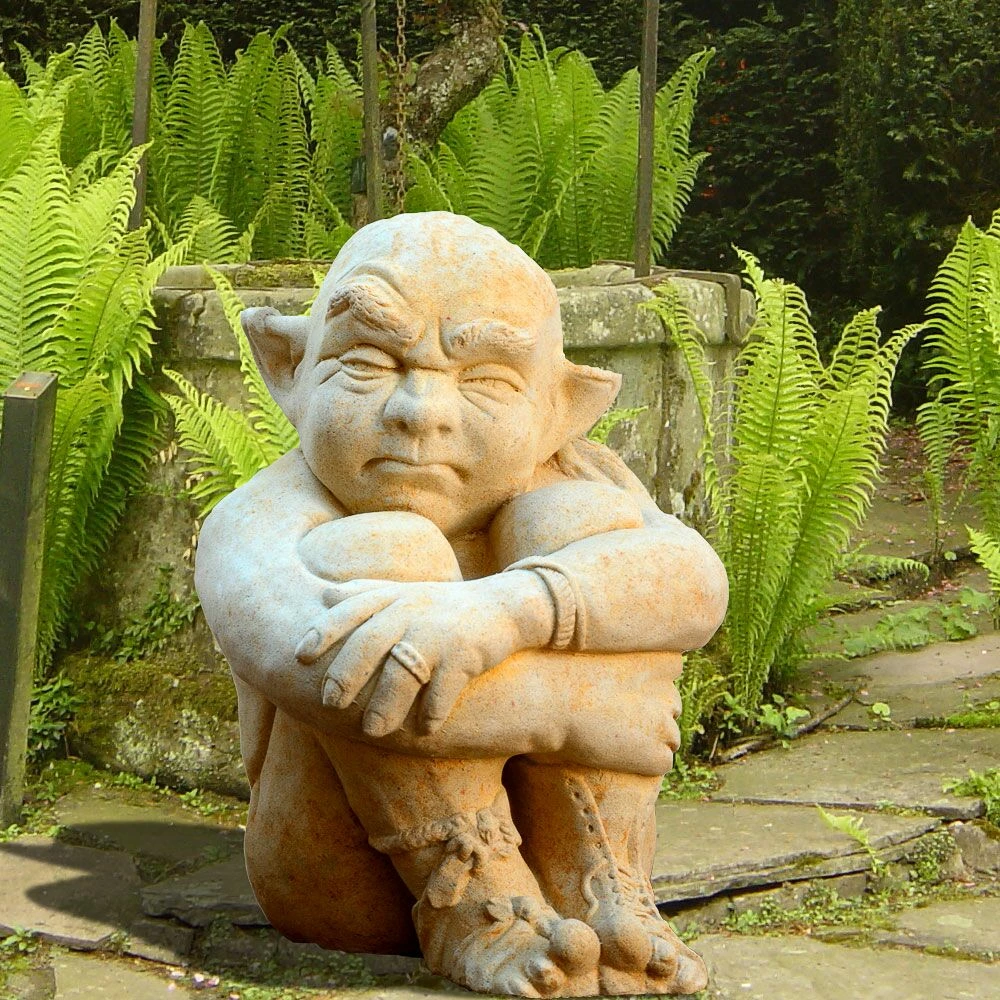 Lustiger Steinguss Gartenkobold - Grumbart 3 Lustiger Steinguss Gartenkobold - Grumbart