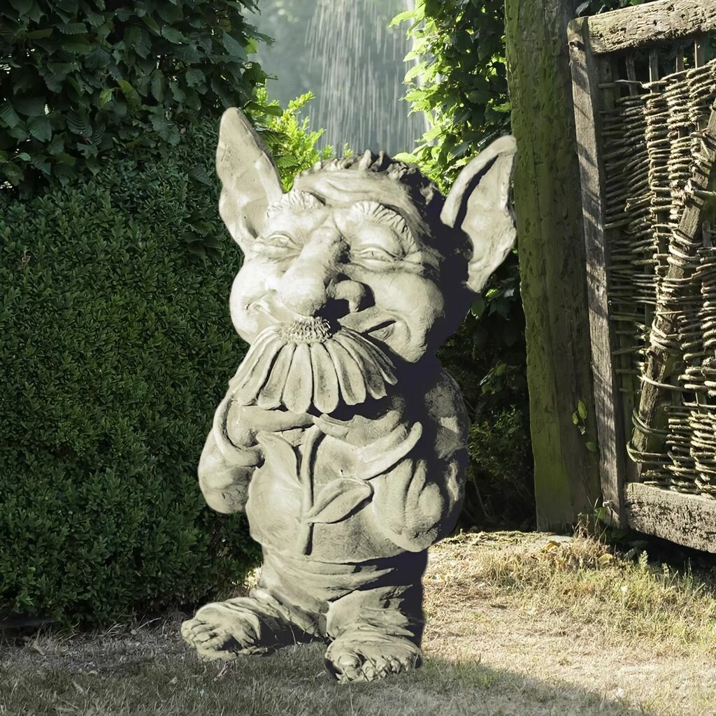 Lustiger Steinguss Gartenkobold - Wigbold 3 Lustiger Steinguss Gartenkobold - Wigbold