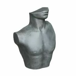 Männlicher Torso Aus Polystone In Zement Optik Antik - Astero
