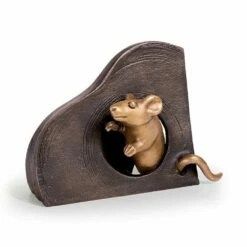 MĂ€useskulptur Aus Bronze Als Mauerdeko - Mauseloch