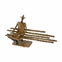 Mann Sitzt Auf Bank - Limitierte Designer Bronzefigur - Einsamer