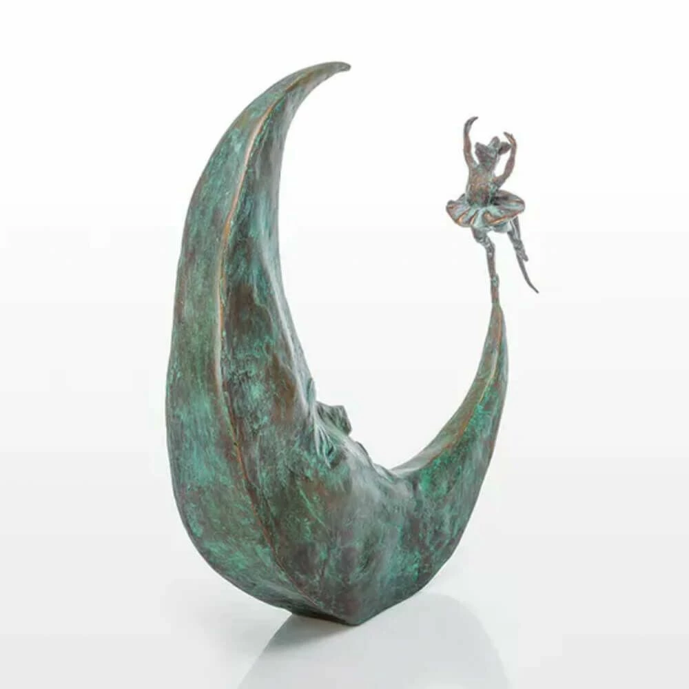 Maus Tanzt Auf Mondsichel Mit Gesicht - Limtierte Bronze - Dance Avec La Lune 4 Maus Tanzt Auf Mondsichel Mit Gesicht - Limtierte Bronze - Dance Avec La Lune – Bild 2