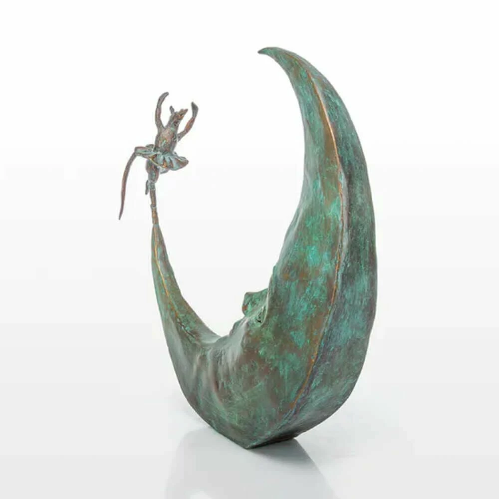 Maus Tanzt Auf Mondsichel Mit Gesicht - Limtierte Bronze - Dance Avec La Lune 5 Maus Tanzt Auf Mondsichel Mit Gesicht - Limtierte Bronze - Dance Avec La Lune – Bild 3