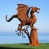 Metall Drache Steht Auf Baum - Große Gartenfigur - Matos Auf Baum -Outlet GARTENTRAUM Store metall drache steht auf baum grosse gartenfigur matos auf baum