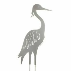 Metall Kranich Vogelskulptur In Anthrazit - Lebensgroß - Kranich Orel