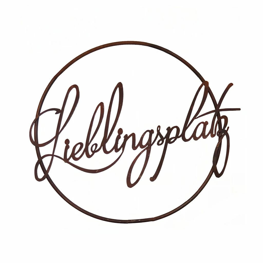 Metall Ring Mit Wort Für Tür & Tor - Rost - Lieblingsplatz 3 Metall Ring Mit Wort Für Tür & Tor - Rost - Lieblingsplatz