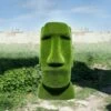 Moai Kopf Gartenfigur - Topiary - GFK & Kunstrasen - Idukan -Outlet GARTENTRAUM Store moai kopf gartenfigur topiary gfk kunstrasen idukan