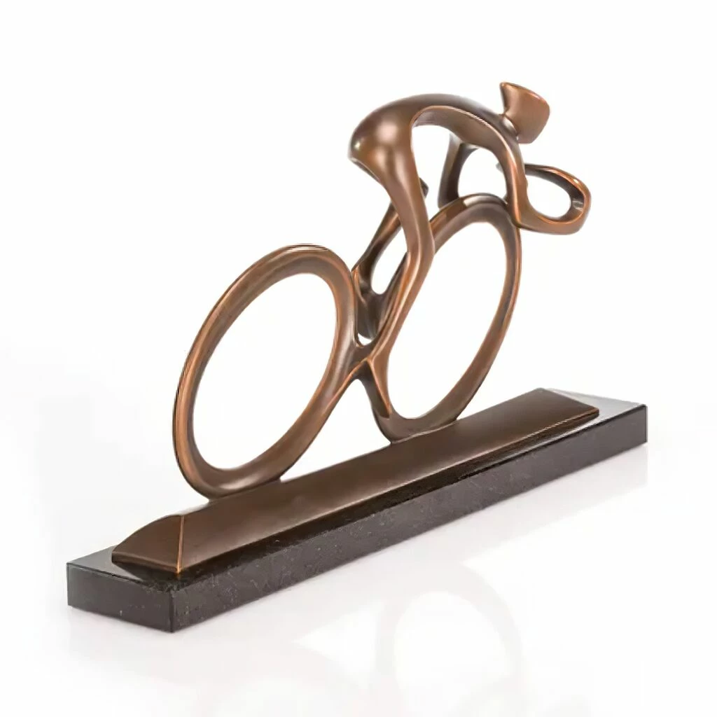 Moderne Bronzefigur Fahrradfahrer Mit Granitsockel - Radler, Bronze 4 Moderne Bronzefigur Fahrradfahrer Mit Granitsockel - Radler, Bronze – Bild 2