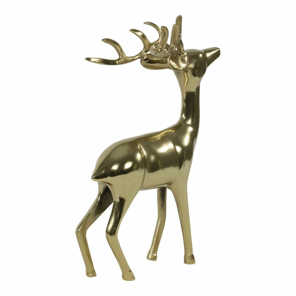 Moderne Hirsch Dekofigur Aus Aluminium - Goldfarben - Comet 4 Moderne Hirsch Dekofigur Aus Aluminium - Goldfarben - Comet – Bild 2