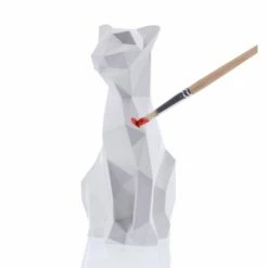 Moderne Katzenfigur Aus Natürlichem Gips Zum Bemalen - Finchen