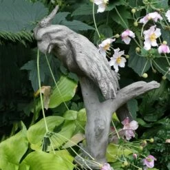 Moderne Tierfigur Papagei Für Draußen - Steinguss - Papero