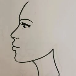 Modernes Frauengesicht Aus Metall Mit Platte Zum Aufstellen - Laria