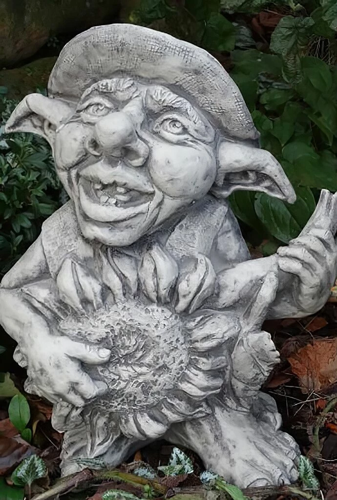 Musikalischer Steinguss Gartentroll Mit Sonnenblume - Haldor 4 Musikalischer Steinguss Gartentroll Mit Sonnenblume - Haldor – Bild 2