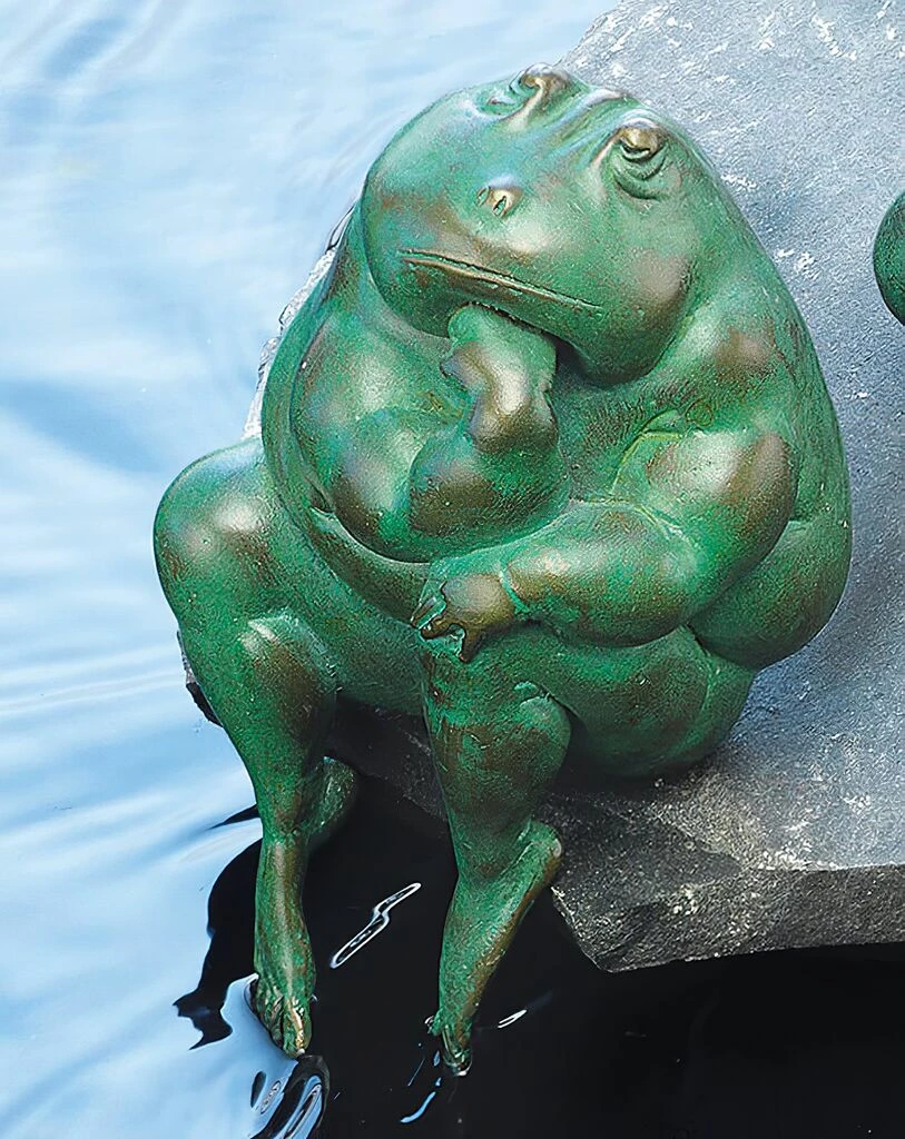 Nachdenklicher Frosch Als Bronze Gartenfigur - Erwin 4 Nachdenklicher Frosch Als Bronze Gartenfigur - Erwin – Bild 2