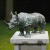 Nashorn Als Bronze Gartenfigur - Stehend - Nashorn -Outlet GARTENTRAUM Store nashorn als bronze gartenfigur stehend nashorn