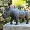 Nashorn Deko Gartenskulptur Aus Bronze - Nashorn