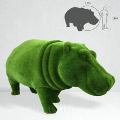 Nilpferd Gartenfigur Lebensgroß - Topiary/Formschnitt - Kunststoff - Nanon