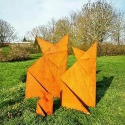 Origami Skulptur Fuchs In Rostoptik Für Den Garten - Fuchs Elias -Outlet GARTENTRAUM Store origami skulptur fuchs in rostoptik fuer den garten fuchs elias3