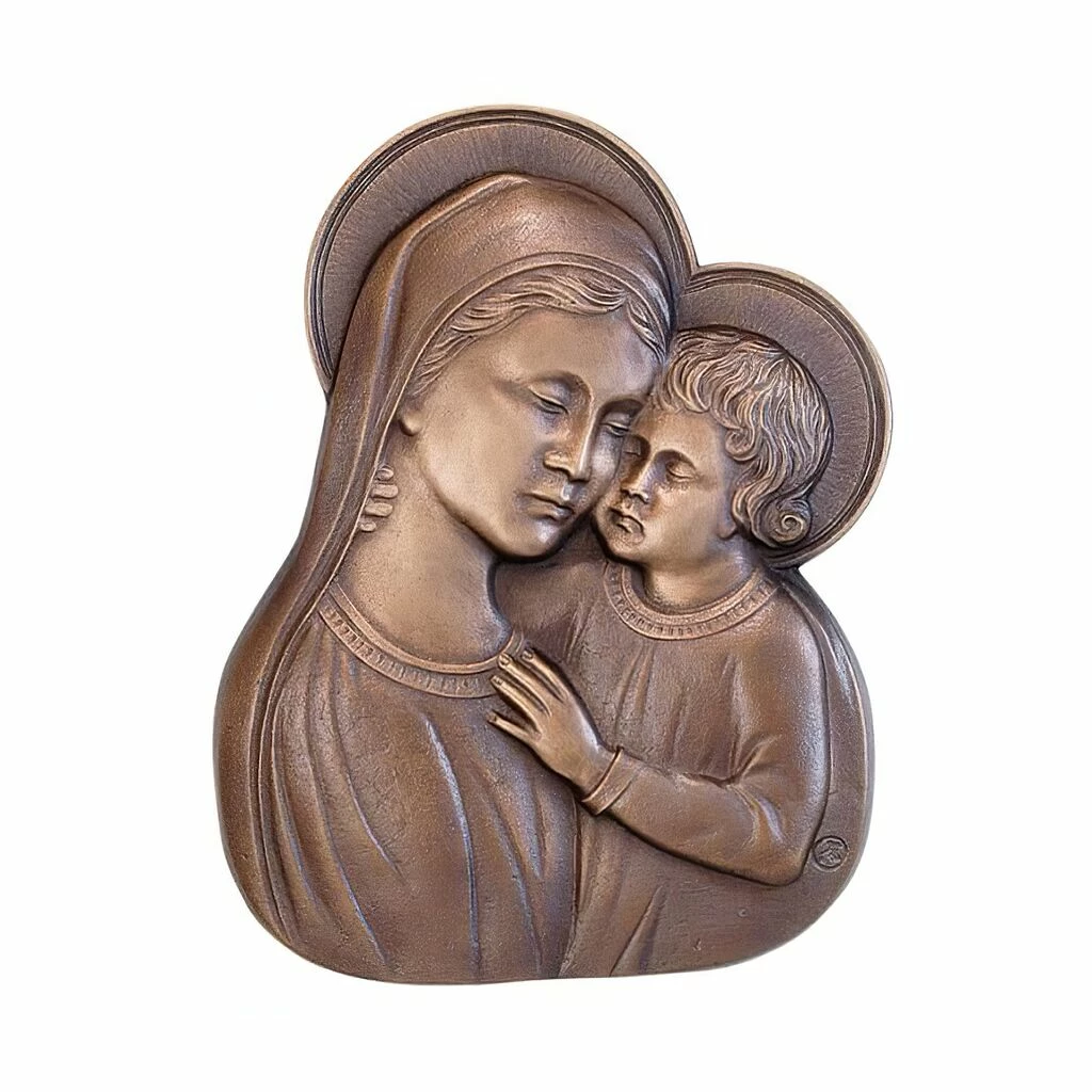 Outdoor Wandrelief Maria Mit Kind Aus Bronze - Madonna Teresa 3 Outdoor Wandrelief Maria Mit Kind Aus Bronze - Madonna Teresa