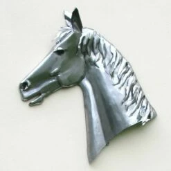 Pferdekopf Als Wandrelief Aus Edelstahl - Devon