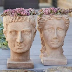 Pflanzgefäß Büste Frau - Terrakotta - Outdoor - Laura -Outlet GARTENTRAUM Store pflanzgefaess bueste frau terrakotta outdoor laura2