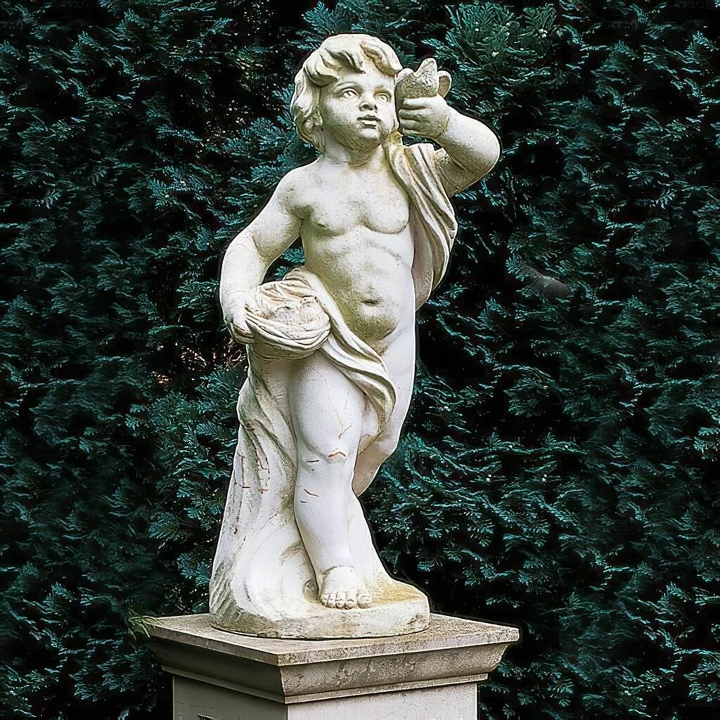 Putte Steinfigur Für Den Garten - Elementum Aura 4 Putte Steinfigur Für Den Garten - Elementum Aura – Bild 2