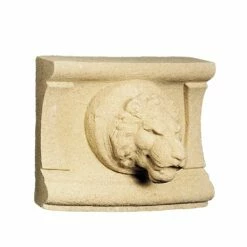 Rechteckiges Wandrelief Mit Kleinem Löwenkopf Aus Steinguss - Raiona