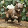 Robuste Bronze Tierstatue Katzenjungtier - Katzenwelpe Sitzt