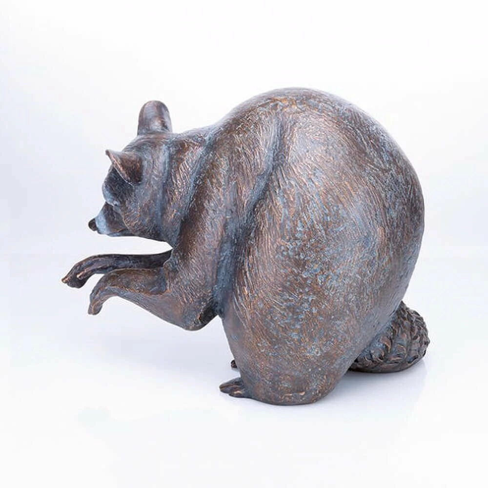 Robuste Gartenteich Deko - Bronze Tierfigur - Waschbär Putzt 4 Robuste Gartenteich Deko - Bronze Tierfigur - Waschbär Putzt – Bild 2