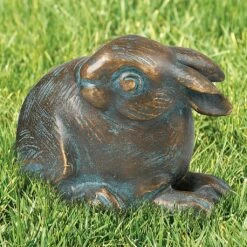 Robuste Kaninchenskulptur Aus Bronze - Patiniert - Kaninchen