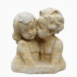 Romantische Kinderskulptur Putte Aus Steinguss - Liobra