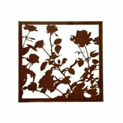 Rosen Bild Aus Metall In Rost Optik Für Draußen - Rubigo Rosa