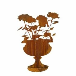 Rosenamphore Gartendeko Aus Metall - Rost - Derosa
