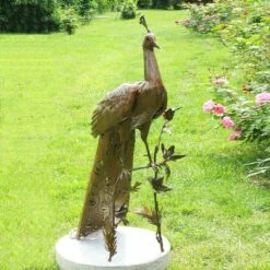 Rost Kunst Für Den Garten - Vogelskulptur Pfau - Paon