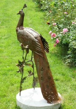 Rost Kunst Für Den Garten - Vogelskulptur Pfau - Paon -Outlet GARTENTRAUM Store rost kunst fuer den garten vogelskulptur pfau paon4