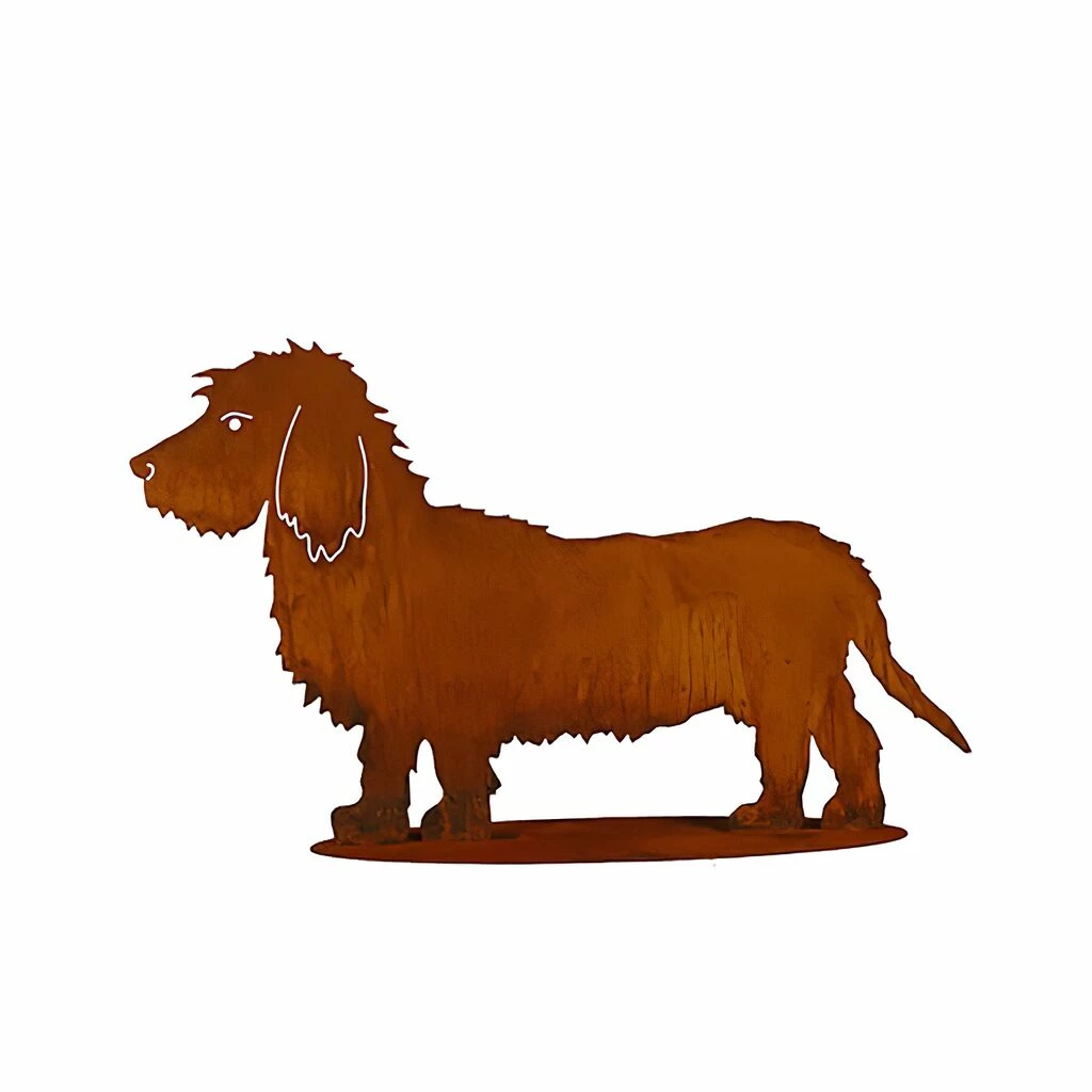 Rost Metall Gartendeko Rauhhaardackel - Waldemar 3 Rost Metall Gartendeko Rauhhaardackel - Waldemar