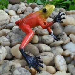 Roter Frosch Aus Bronze Für Sockel - Elmo Rot