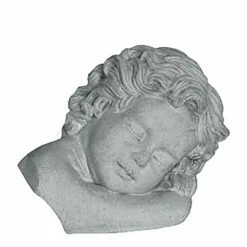 Schlafender Engelkopf In Moderner Zement-Optik - Polystone - Notte