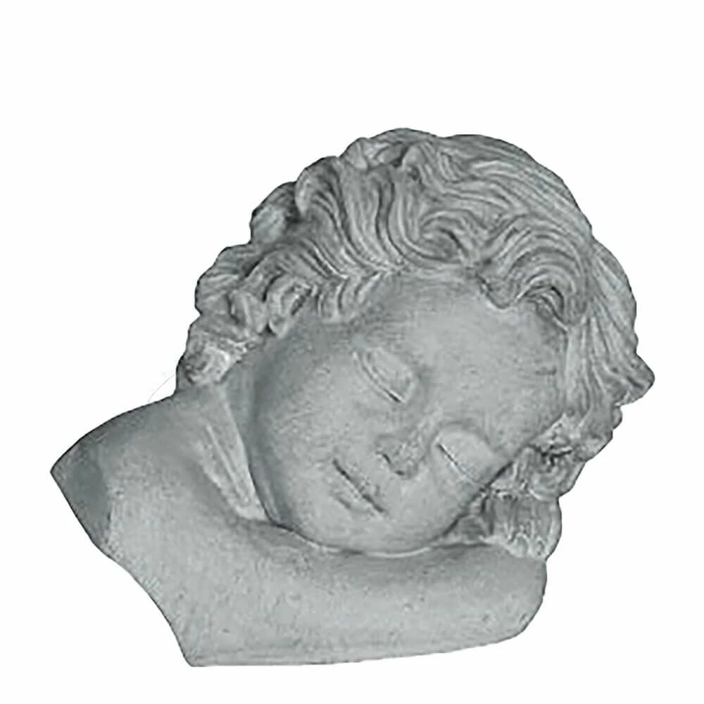 Schlafender Engelkopf In Moderner Zement-Optik - Polystone - Notte 3 Schlafender Engelkopf In Moderner Zement-Optik - Polystone - Notte