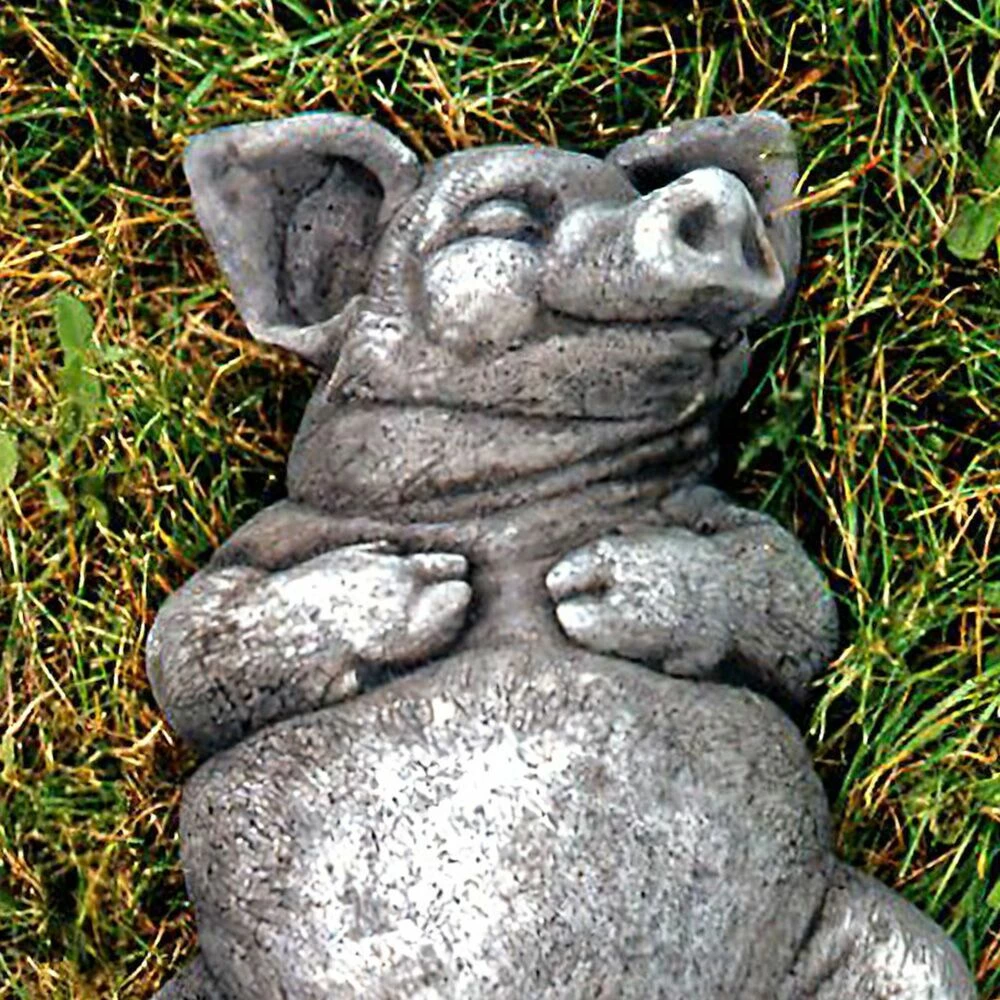 Schlafendes Schwein Aus Steinguss - Wetterfeste Figur Für Draußen - Porcel 4 Schlafendes Schwein Aus Steinguss - Wetterfeste Figur Für Draußen - Porcel – Bild 2